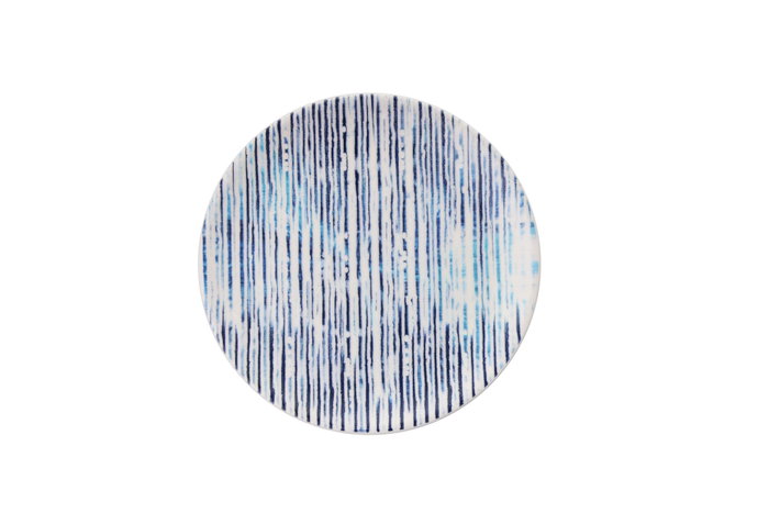 Hermia Lines Juego de 6 Platos para Postre Azul y Blanco de Porcelana Hermia Lines Juego de 6 Platos para Postre Azul y Blanco de Porcelana